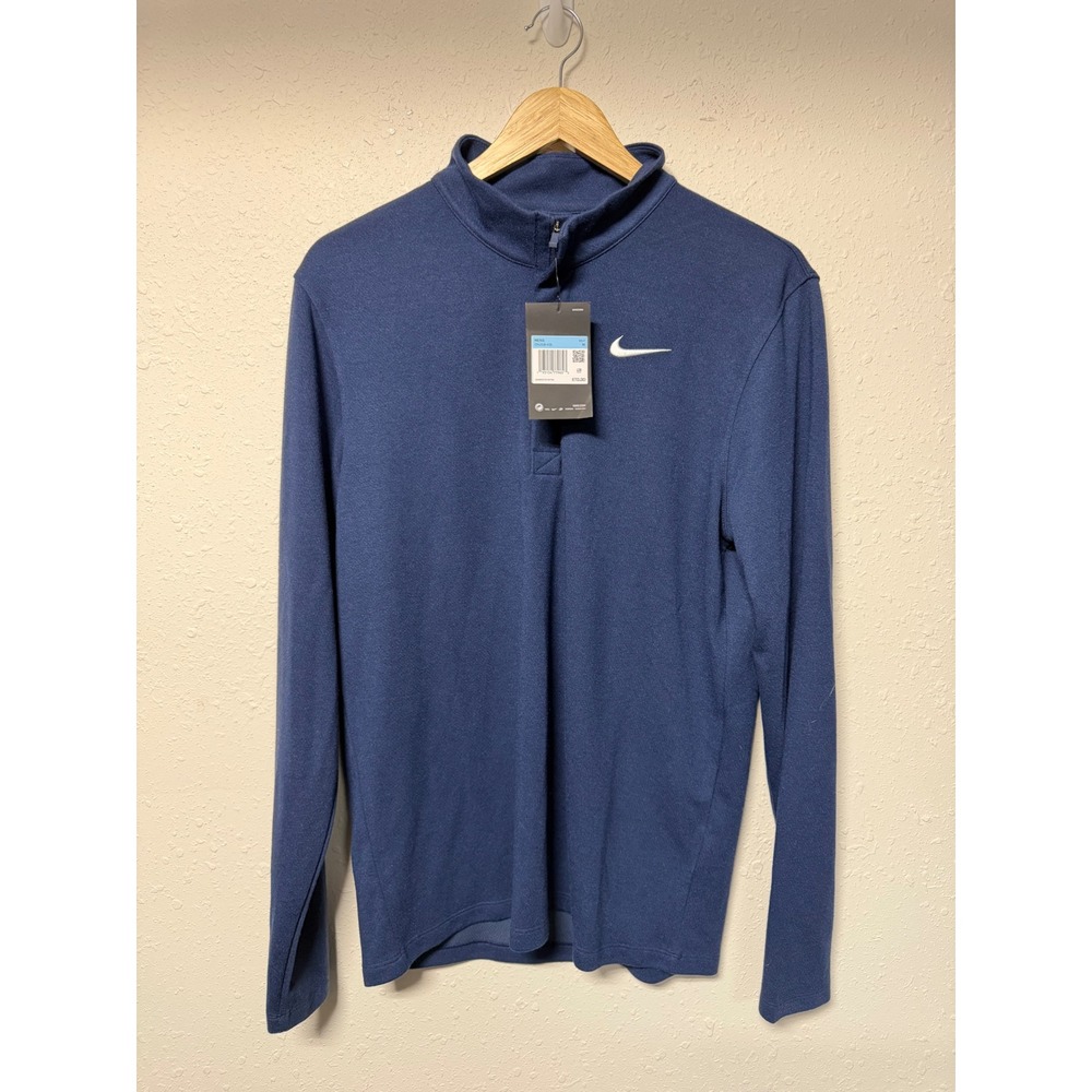 Nike Golf Dri-FIT 1/4 Zip Pullover Mens Medium Navy Blue Heather CN1018-419 NEW